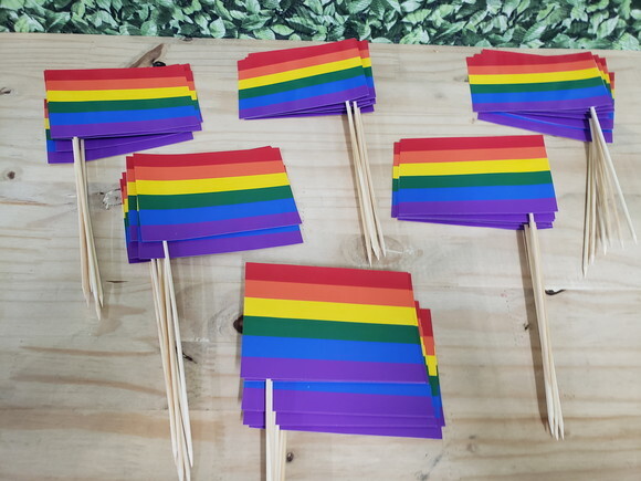 Bandeirinha Lgbt Tamanho 14x10 cm c/ Palito Churrasco
