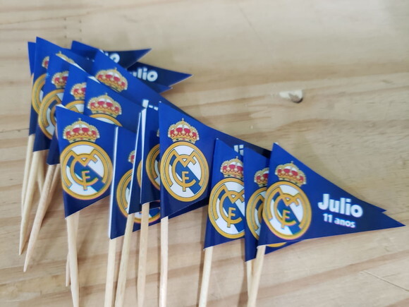 Bandeirinha Real Madrid 50 Unidades Personalizada