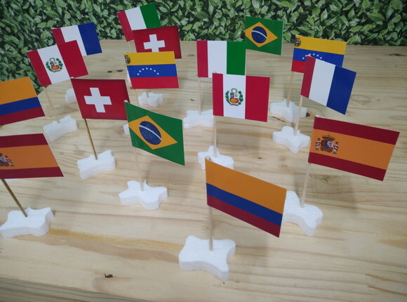 Bandeirinhas de Países Copa 2026 Pronta Entrega 48 Unidades