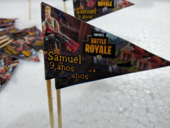 Bandeirinhas Fortnite 50 Unid Personalizadas