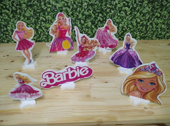 Barbie Display de Mesa Kit com 8 Peças Pronta Entrega