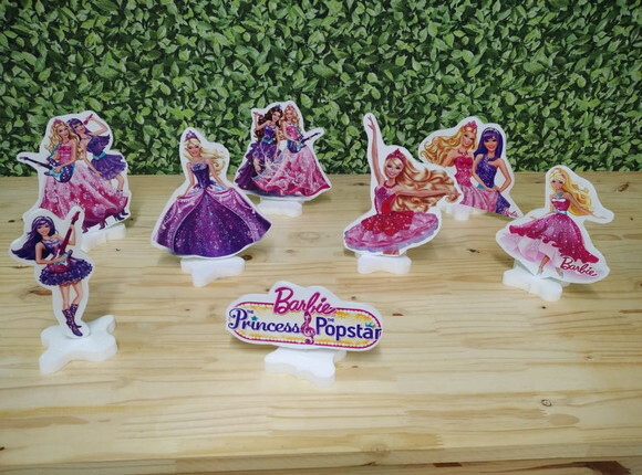 Barbie Pop Star Kit de Mesa Displays 8 Peças Pronta Entrega