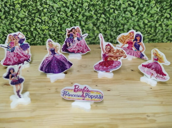 Barbie Pop Star Kit de Mesa Displays 8 Peças Pronta Entrega