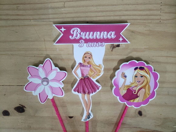 Barbie Topo de Bolo Personalizado