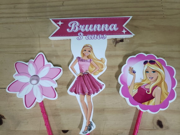 Barbie Topo de Bolo Personalizado
