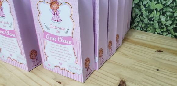 Batizado Menina Lembrancinha Sacola Personalizada Media