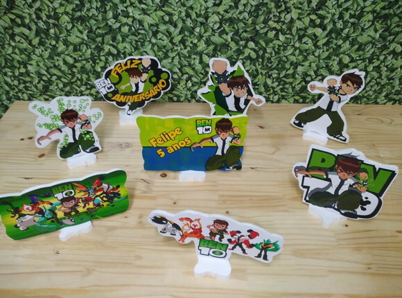 Ben 10 Kit de Mesa Displays 8 Peças Pronta Entrega