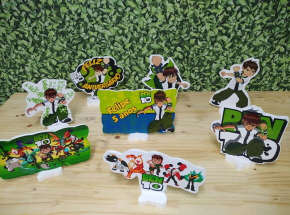 Ben 10 Kit de Mesa Displays 8 Peças Pronta Entrega