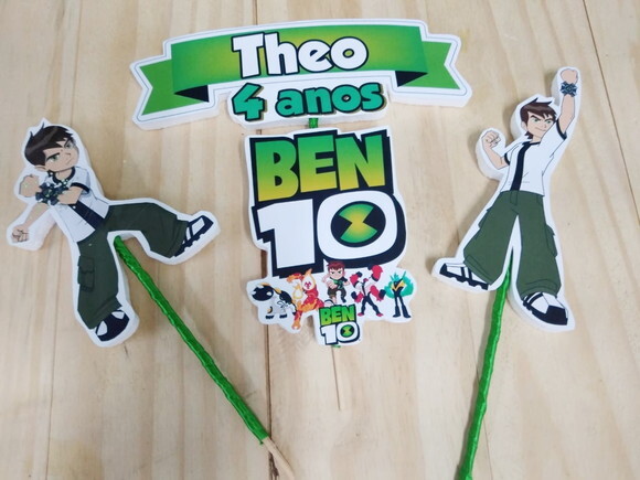 Ben 10 Topo de Bolo Personalizado Pronta Entrega