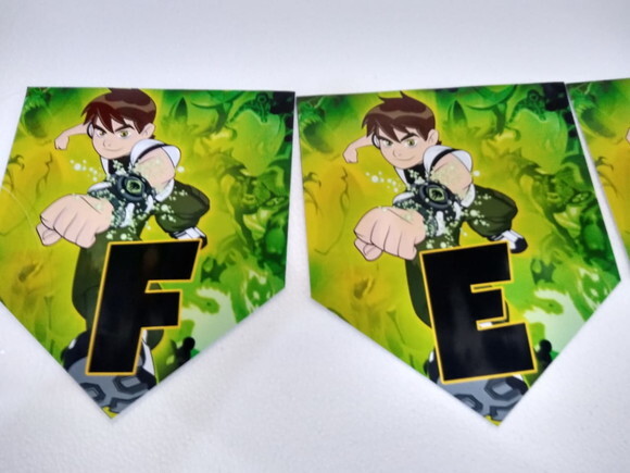 Ben 10 Varal Personalizado Parabens + Nome