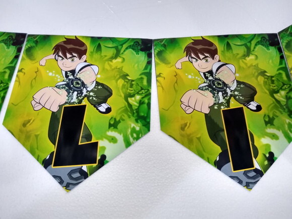Ben 10 Varal Personalizado Parabens + Nome