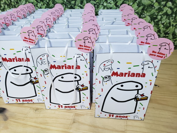 Bento Flork Sacola Personalizada com Tag de Agradecimento