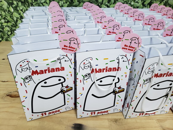Bento Flork Sacola Personalizada com Tag de Agradecimento
