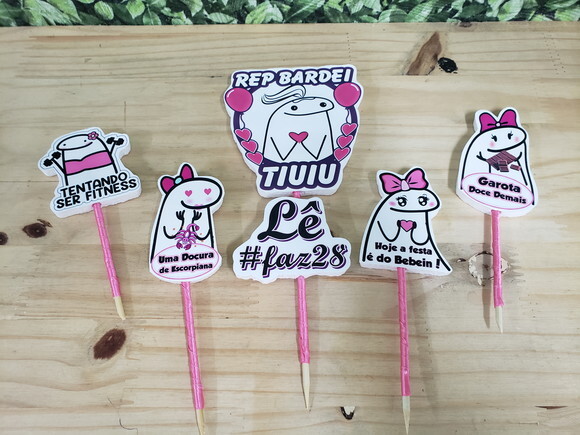 Bento Flork Topo de Bolo Personalizado Pronta Entrega
