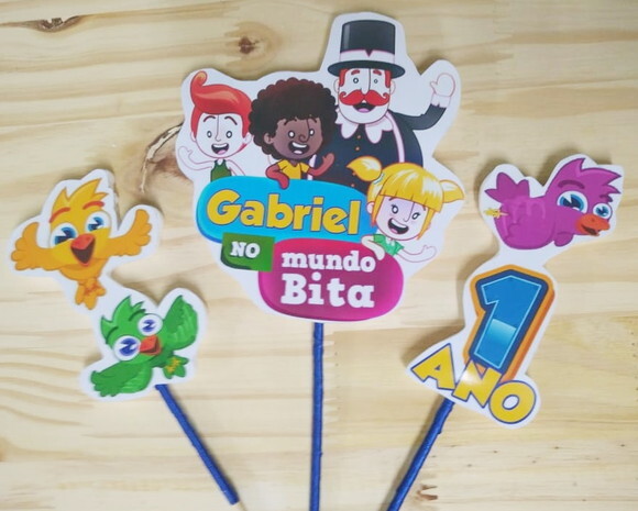 Bita Topo de Bolo Personalizado Pronta Entrega