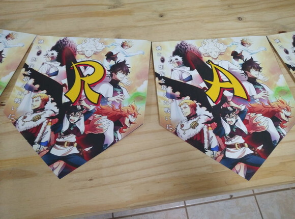 Black Clover Varal Personalizado Parabens Mais Nome P Entreg