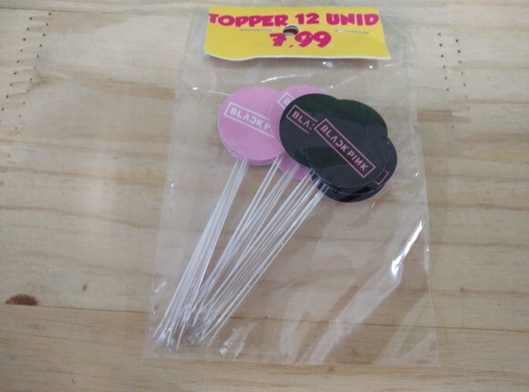 Black e Pink Topper para Docinhos 36 Unidades Pronta Entrega