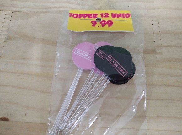 Black e Pink Topper para Docinhos 36 Unidades Pronta Entrega