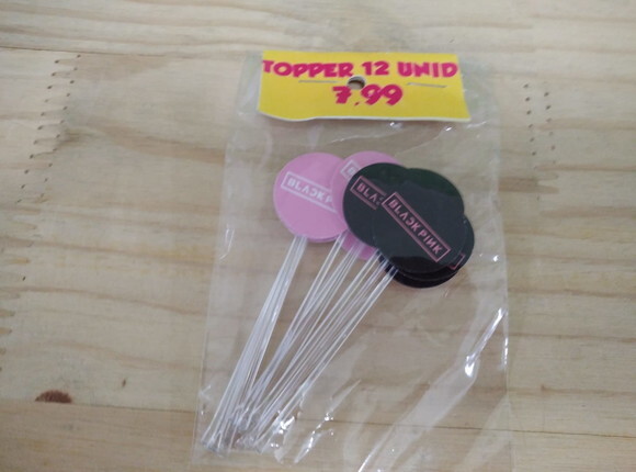 Black e Pink Topper para Docinhos 36 Unidades Pronta Entrega