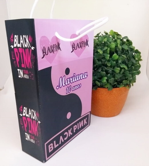 Black Pink Sacola Personalizada Pronta Entrega