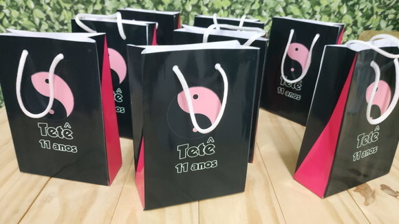 Black Pink Sacola Personalizada Pronta Entrega