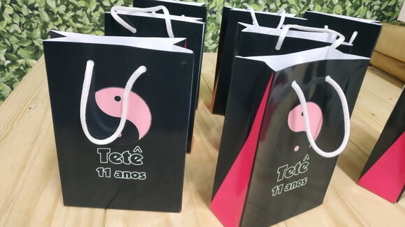 Black Pink Sacola Personalizada Pronta Entrega