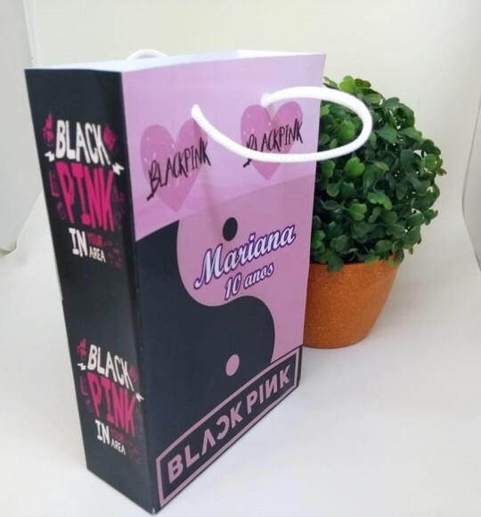 Black Pink Sacola Personalizada Pronta Entrega
