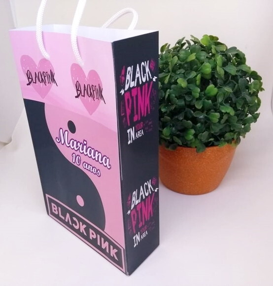 Black Pink Sacola Personalizada Pronta Entrega