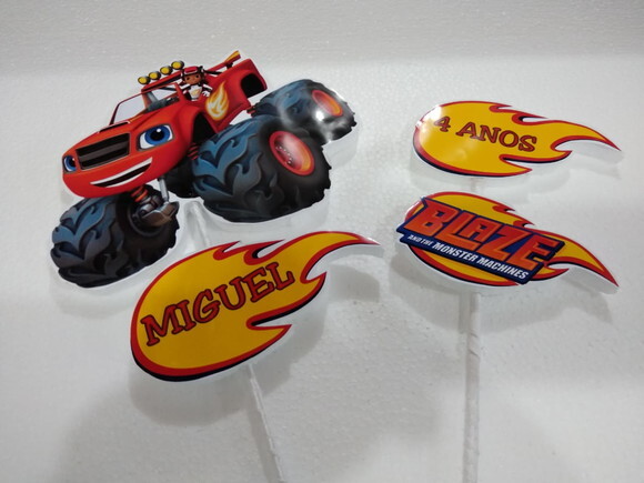 Blaze Topo de Bolo Blaze Personalizado