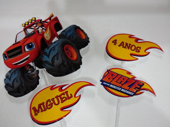 Blaze Topo de Bolo Blaze Personalizado