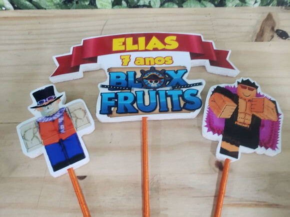 Blox Fruits Topo de Bolo Personalizado Pronta Entrega