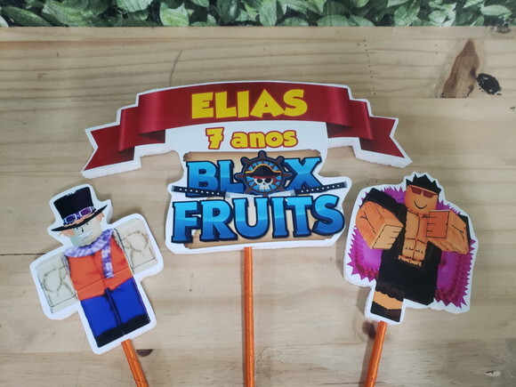 Blox Fruits Topo de Bolo Personalizado Pronta Entrega