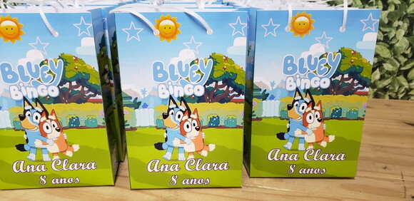 Bluey e Bingo Sacola Personalizada Pronta Entrega