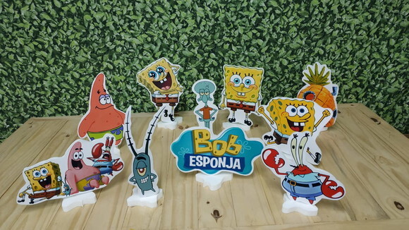 Bob Esponja Kit de Mesa Tipo Displays 10 Peças Pronta Entreg