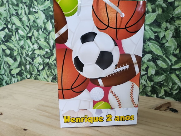 Bolas Esportivas Sacola Personalizada Tam 24x17x8 cm Pronta