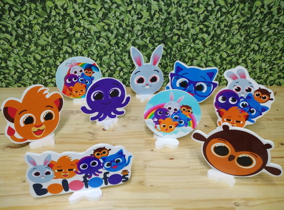 Bolofofos Kit de Mesa Tipo Displays 9 Peças Pronta Entrega