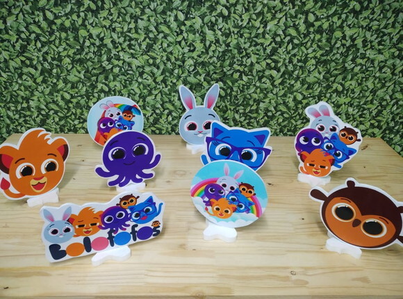 Bolofofos Kit de Mesa Tipo Displays 9 Peças Pronta Entrega