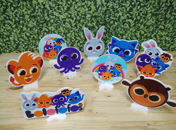 Bolofofos Kit de Mesa Tipo Displays 9 Peças Pronta Entrega