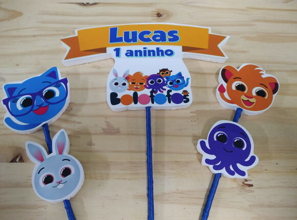 Bolofofos Topo de Bolo Personalizado Pronta Entrega