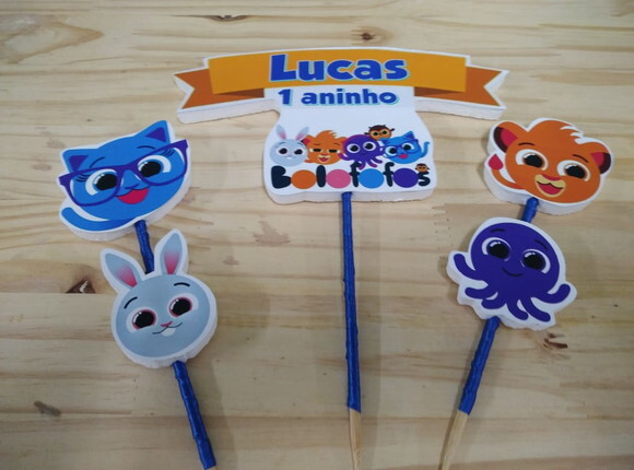 Bolofofos Topo de Bolo Personalizado Pronta Entrega