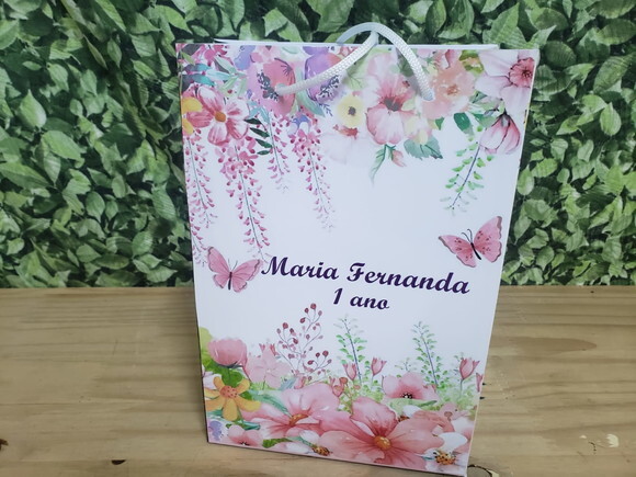 Borboleta Aquarela Sacola Média Personalizada Pronta Entrega