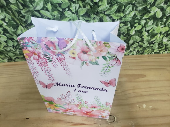 Borboleta Aquarela Sacola Média Personalizada Pronta Entrega