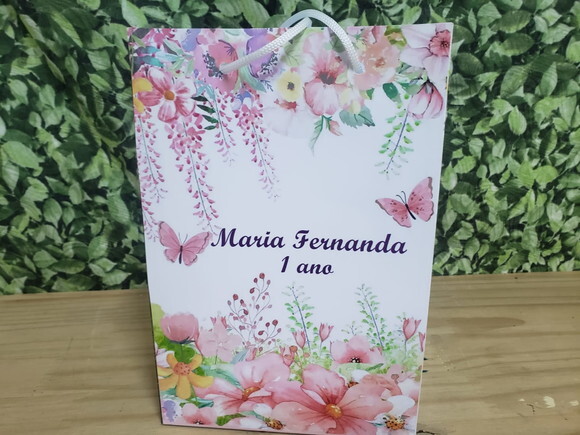 Borboleta Aquarela Sacola Média Personalizada Pronta Entrega