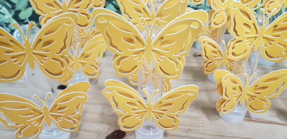 Borboletas Tubetes com Apliques Pronta Entrega