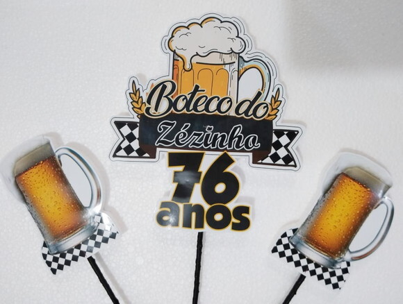 Boteco Topo de Bolo Personalizado Pronta Entrega