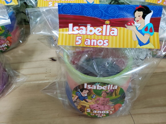 Branca de Neve Lembrancinha Mola Maluca Personalizada