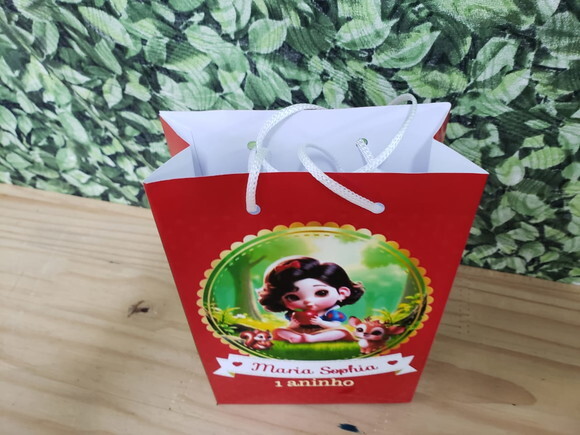 Branca de Neve Sacola Personalizada Pronta Entrega