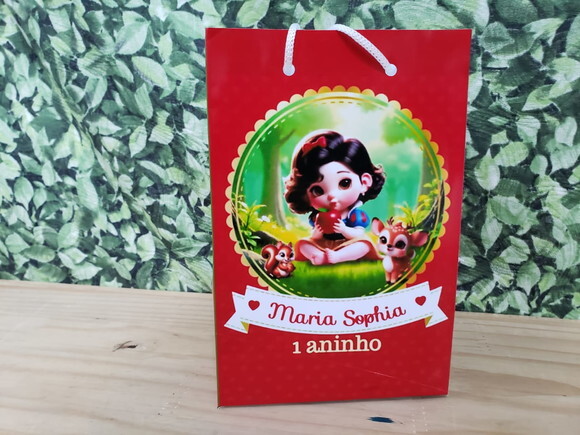 Branca de Neve Sacola Personalizada Pronta Entrega