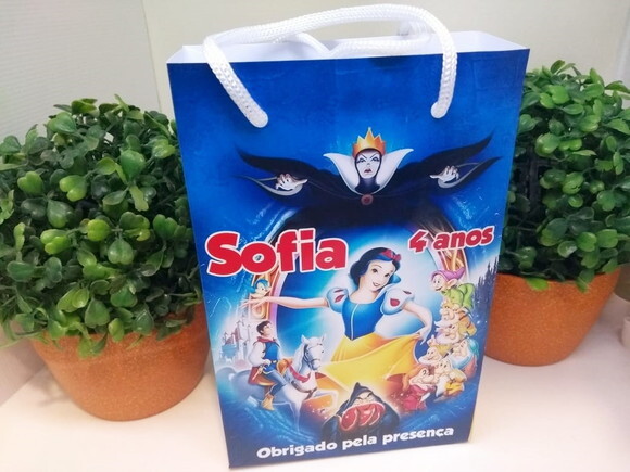 Branca de Neve Sacola Personalizada Pronta Entrega