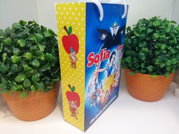 Branca de Neve Sacola Personalizada Pronta Entrega